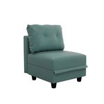 LLappuil Modular Sofa Middle Module with Storage for Customizable Sectional Sofa, Couch Accent Armless Chair, Modern Faux Leather Fabric (Aqua Blue)