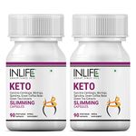 INLIFE Keto Slimming Capsules | Extracts - Garcinia Cambogia, Green Coffee Bean, Green Tea, Spirulina Moringa | Weight Management Supplement – 90 Vegetarian Capsules (Pack of 2)