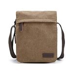 Verlenpaple Men's Canvas Bag Shoulder Bags, Small Travel Crossbody Bags Vintage Expansion Messenger Bag for Work Business