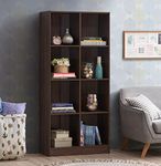 DeckUp Meritus-L Engineered Wood Book Shelf and Display Unit (Walnut, Matte Finish)