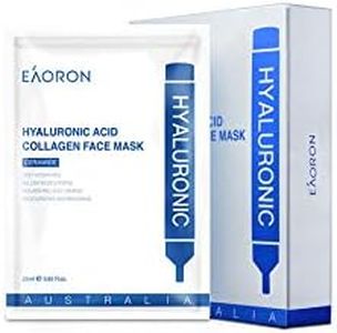 Eaoron Hyaluronic Acid Collagen Face Mask 5 Piece Pack, 5 count Pack of 5