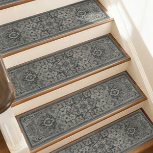 JSEI Stair Treads, 15 Pack 8" X 30", Olive/Grey