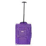 ZIMEL HOMES Cabin Approved Lightweight Travel Bag with Wheels, Hand Luggage Suitcase Trolley, Carry on Case, Flight Cabin Bag (0023 Purple DOT)