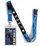 Ata-Boy Thor Lanyard Badge Holder, Marvel Comics Lanyards for ID Badges - Thor Gifts & Merchandise…, Black, One size