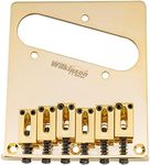 Wilkinson M Series 52.5mm(2-1/16 inch) String Spacing Telecaster Bridge with 6 Modern Style Saddles for Tele Style Electric Guitar, Gold