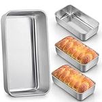 LIANYU 4 Pack Loaf Pans for Baking Bread, 9x5 Inch Bread Pan, Bread Loaf Pan for Baking, Stainless Steel Meatloaf Baking Pan, Loaf Tin Pan for Homemade Banana Bread, Dishwasher Safe