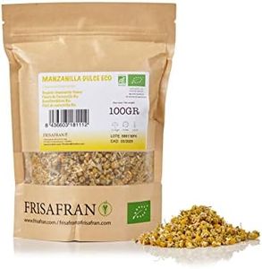 FRISAFRAN | Fiori entera di Camomilla Bio 100g | INFUSO CAMOMILLA BIO | Tisane sfuse | Digestiva Rilassante | Origin Europe | Camomilla per dormire | Fiori di camomilla secchi | Camomilla selvatica