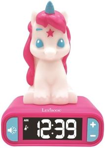 LEXiBOOK Unicorn Digital Alarm Clock for Kids with Night Lightn Snooze and Radio, Childrens Clock, Luminous Unicorn, Pink Colour - RL800UNI