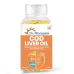 Dr.Morepen COD Liver Oil Capsules | Finest Natural Omega 3, EPA & DHA | Pack of 100 Softgels