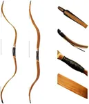 AF Archery Tatar Recurve Bow, Traditional Laminated Horse Bow for Mounted Archery and Precision Shooting, Longbow Left Right Hand(Oak, 30lbs)