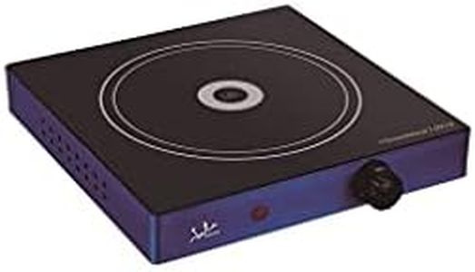 Jata V140 Cocina Eléctrica Vitrocerámica 1 Fuego con Una Placa de 18 cm Cuerpo Metálico Termostato Regulable de Temperatura 2000 W