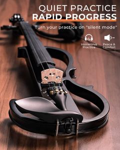 Vangoa 4/4 Electric Silent Violin – Black