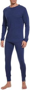 MERINNOVATION Merino Wool Base Layer Set for Men 100% Merino Wool Thermal Underwear Long Sleeve and Bottom