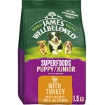 James Wellbeloved Superfoods Dry Puppy/Junior Turkey with Kale & Quinoa, 1.5kg