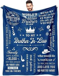 LSEOMIO Brother in Law Gifts, Gifts for Brother-in-Law Throw Blanket 60"x50", Best Brother in Law Gifts Ideas, Brother in Law Gift from Sister in Law, Brother in Law Birthday Gifts