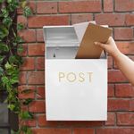 ACL White Post Box Wall Mounted Letterbox with Easy Access No Lock for Outdoor Use - Weatherproof And Durable Mailbox Easy Installation, Strong Construction, Perfect for Homes and Offices