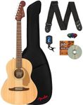 Fender Sonoran Mini Dreadnought Guitar Bundle with Gig Bag, Strap, Clip-on Tuner, Strings, String Winder, Picks, and Austin Bazaar Instructional DVD - Natural
