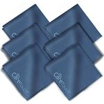 Care Touch Microfiber Cleaning Cloths, 6 Pack - Cleans Glasses, Lenses, Phones, Screens, Other Delicate Surfaces - Large Lint Free Microfiber Cloths - Eye Glass Clean Cloths - 6" x 7" (Navy Blue)