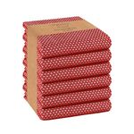 TWINY threads Set of 6 100% Cotton Dotted Kitchen Towels with Hanging Loop (18 X 28 inches) | Ultra Absorbent Waffle Weave Washcloth | Reusable Cleaning Cloths, Machine Washable Hand Towels - Red