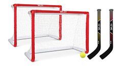 SKLZ Pro Mini Indoor Miniature Hockey Set, includes 2 Goals, 2 Sticks, and 1 Foam Ball, One Size, Red