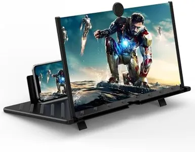20" Screen Magnifier,3D HD Mobile Phone Magnifier Projector Screen for Movies, Videos, and Gaming,Foldable Phone Stand with Screen Amplifier,Supports All Smartphones (Black 20inch)