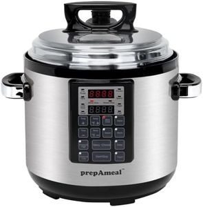 prepAmeal 6QT 8 IN 1 Pressure Cooker MultiUse Programmable Instant Cooker Pressure Pot with Slow Cooker, Rice Cooker, Steamer, Sauté, Yogurt, Warmer