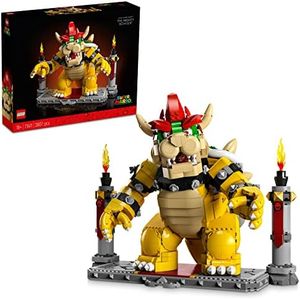 LEGO® Super Mario The Mighty Bowser 71411 Building Kit; Collectible Set for Adult Fans; Features Button-Activated Head-and-Neck Movement and a Fireball Launcher, Plus a Battle Platform for Display