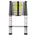 Telescopic Ladder 15FT, Extension Ladder Aluminum Telescoping Ladder Collapsible Compact Ladder for Roof Attic Garden Indoor and Outdoor EN131 Standard 330 lbs Max Capacity