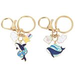 ZYLLGLOW Cute Keychain Aesthetic Keychain Accessories Kawaii Key Ring for Women,Keychain For Girl Charm for Airpod,Backpack, Whale, Medium