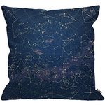 HGOD DESIGNS Star Map Cushion Cover,City Light Constellation in Night Sky Throw Pillow Case Home Decorative for Men/Women Living Room Bedroom Sofa Chair 18X18 Inch Pillowcase 45X45cm