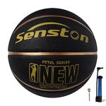 Senston Kids Basketball Size 5 With Pump,Basket Ball Match Game Indoor/Outdoor Street Basketball For Children, Black