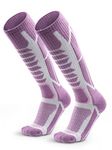 WEIERYA Womens Ski Socks 2 Pairs Pack for Skiing, Snowboarding, Thermal Merino Wool Ski Socks for Womens Retro Purple (1-3)