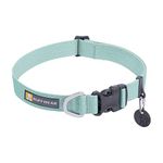 RUFFWEAR Hi & Light Dog Collar, Ultra Strong & Lightweight, Strong Tubelok Webbing, Aluminium Lead Attachment Ring & Side-Release Buckle, Stylish Neck Wear Accessory, Sage Green (Small, 28-36 cm)