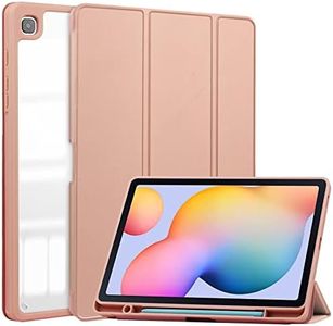 VOVIPO Funda Compatible con Samsung Galaxy Tab S6 Lite Tablet de 10.4" (2022/2020) con Soporte para S Pen - Trasera Transparente Carcasa Ligera con Auto-Reposo/Activación-Gold