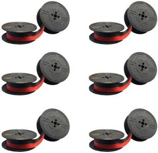 BOEDCN 6 Pack 2/1 inch Universal Typewriter Ribbon Twin Spool Typewriter Ribbon Twin Spool Replacement for Most Typewriter - Black & Red