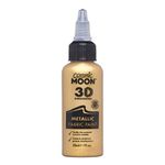 Cosmic Moon - Metallic 3D Fabric Paint - 30ml - Textile paint for clothes, t-shirts, bags, shoes & canvas (Gold)