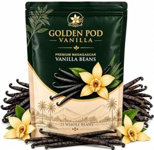 Golden Pod Vanilla Beans 25 Count | Premium Gourmet Whole Vanilla Pods | Fresh, Plump & Moist Grade A Beans for Homemade Vanilla Extract, Baking, Cooking & Desserts
