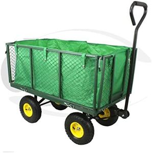 DJM Heavy Duty Metal Garden Wheelbarrow Garden Cart Barrow Trolley Wheels