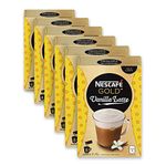 NESCAFÉ Gold Vanilla Latte Instant Coffee,, 48 Sachets, 8 Count (Pack of 6)