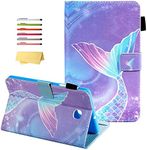 UUcovers Case for Samsung Galaxy Tab A 8.0 2018 Release SM-T387 Verizon/Sprint/T-Mobile/AT&T, Multi-Angle Viewing Stand PU Leather Folio Magnetic Cover with Pencil Holder Pockets, Mermaid Tail Scale