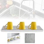 WENRERO Drain Tray, 2 Tier Dish Drainer Drying Rack, Drainer with Drip Tray, Dish Drain Board Mat, Water Drip Tray Holder, Tea Tray for Cup Mug Fruit Utensil Coffee, 38 * 10.5cm