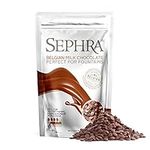 Sephra Belgian Couverture Chocolate Callets/Drops/Chips (Milk, 907g) for Fountains, Melting, Baking, Fondue, Chocolate Making, Pastries and Desserts - Gluten Free and Halal