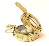 Shiny Brass Military Navigational Brass Compass 2.5 inch Pocket Marine Device Navigational Instrument Portable Compasss for Camping Hiking Trekking Home & Office Decor