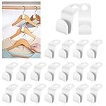 100 Pcs Clothes Hanger Connector Hooks, Space Saving Cascading Clothes Hanger Hooks Heavy Duty Space Triangle Hangers for Hanging Clothes (White)