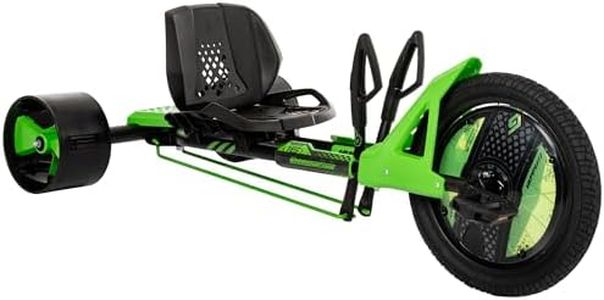 Huffy Green Machine 16-inch Drift Trike, Sleek Ergonomic Design, Adjustable Seat, Drift Kart Trike for Kids Age 5-8 + Coaster Brake