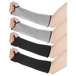 2 Pairs Cut Resistant Sleeves With Thumb Hole For Men Women Arm Work Arm Protection Sleeves Level 5 Protective Breathable Arm Protectors For Farmer Gardening Thin Skin And Bruising Kitchen Welding