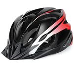 Victgoal Adults Bike Helmet for Men Women Detachable Magnetic Goggle Visor Bicycle Helmet with LED Rear Light Cycling Road Mountain Cycle Helmet (Black Red-V)