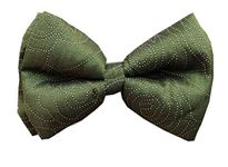 Lana Paws Evergreen Christmas/Winter Dog Bowties/Dog Bow tie/Dog Gift (Olive & Silver)