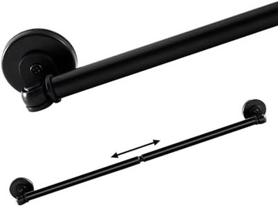 Magnetic Curtain Rod for Metal Door 16"-28", Magnet Cafe Curtain Rod For Small Window No Drill Rods Magnetic Sash Rods, Black, 2 Pack