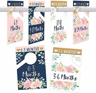 6 Baby Closet Size Dividers Baby Girl - Floral Baby Closet Dividers by Month, Baby Closet Organizer for Nursery Organization, Baby Essentials for Newborn Essentials Baby Girl, Nursery Closet Dividers